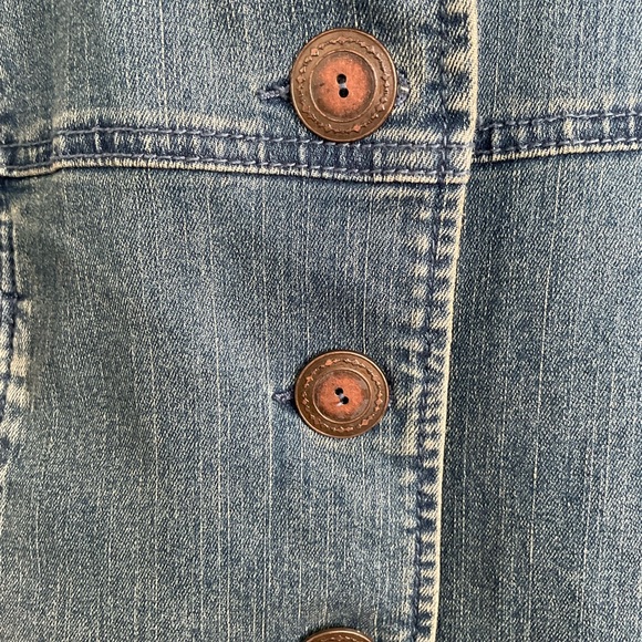 Susan Graver Size XL Blue Stretch Denim Blazer Jacket With Pockets XL 29” Long - Picture 8 of 14